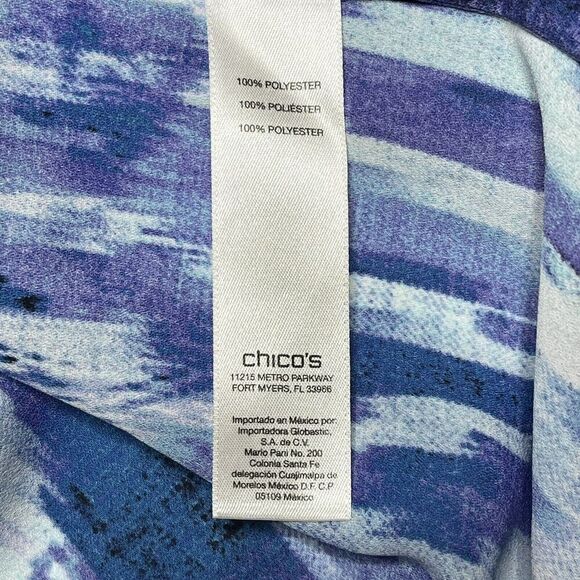 Chicos Woven Dreams Tulia Hi Lo Tunic Top Sequins Flowy Vibrant Size 0/US Small - Picture 12 of 14